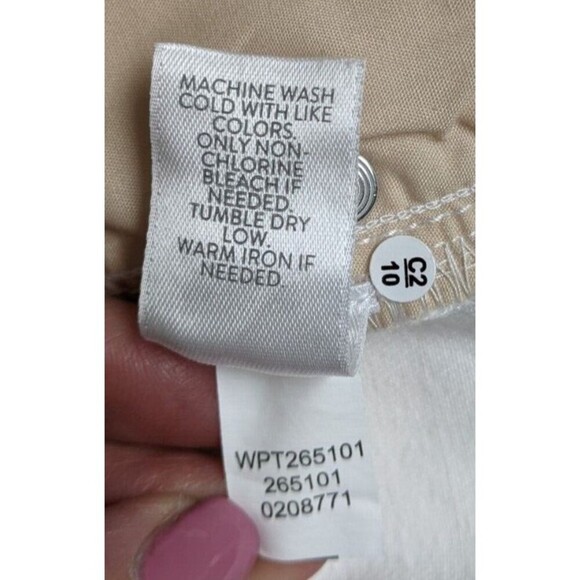 Wmn's J.JILL DENIM High Rise Cropped White Jeans Elastc Waist Size 16R - Picture 10 of 13